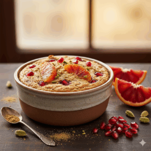 Blood Orange Cardamom Baked Oats