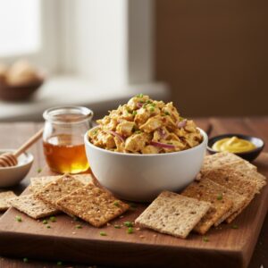 Honey Mustard Chicken Salad with Crackers