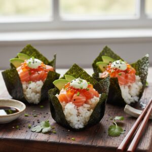Salmon Sushi Nori Cups