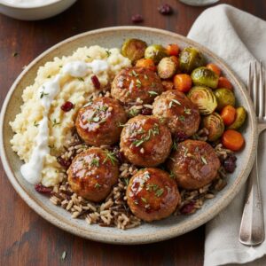 Wild Rice Cranberry Thanksgiving Meatballs